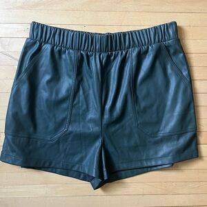 Black Leather Women's Shorts